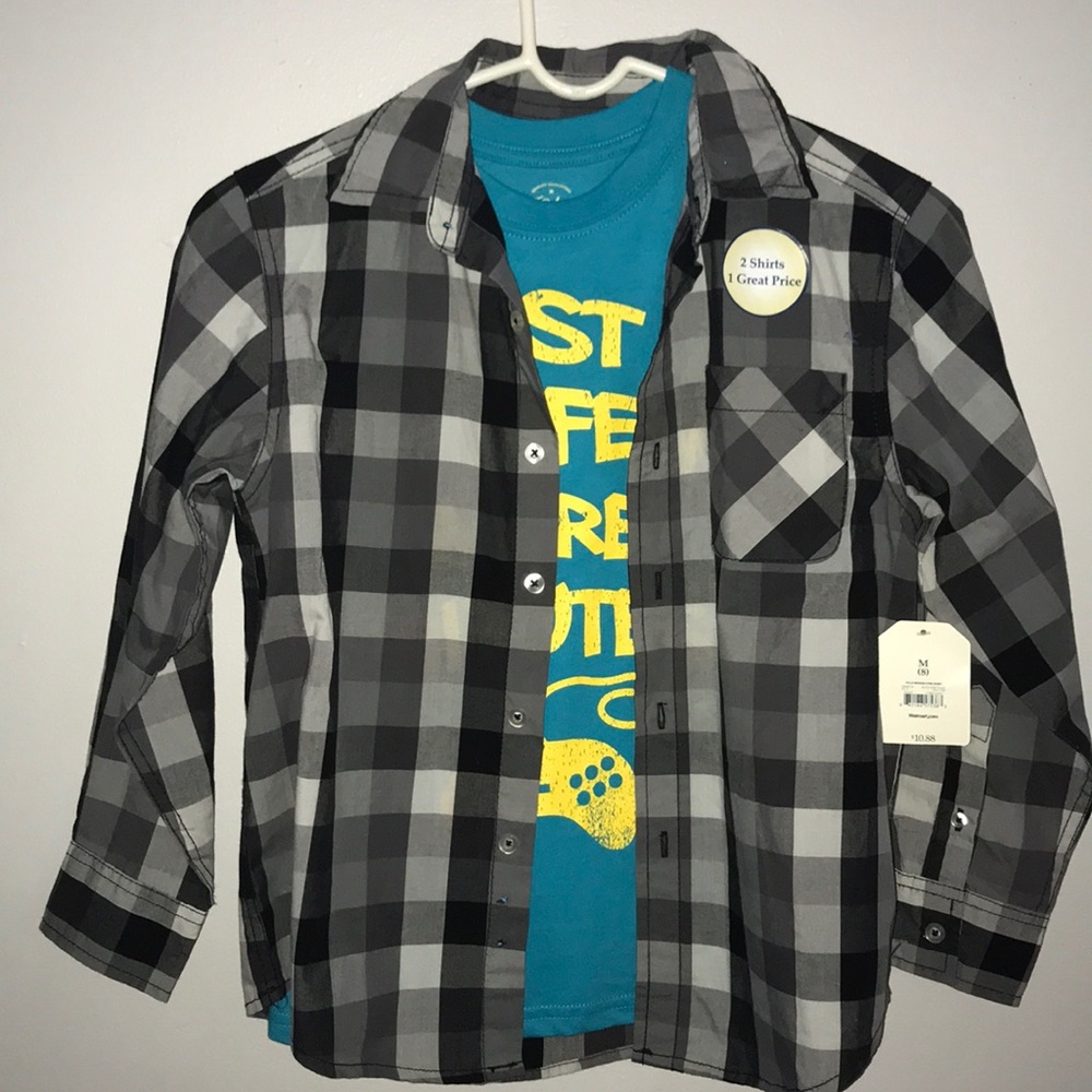 NWT Faded Glory Boys Dress & T-Shirt Size 8